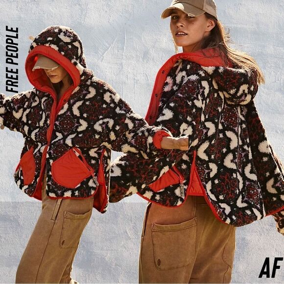 FREE PEOPLE ELEVATION REVERSIBLE JACQUARD FLEECE SNOWCAP COMBO NWT XS - Picture 1 of 9